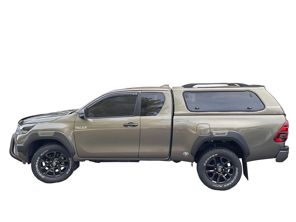 HARD TOP SLINE SV TOYOTA HILUX 2016+ DOUBLE CAB - AVEC VITRES LATERALES PAPILLON - NON PEINT