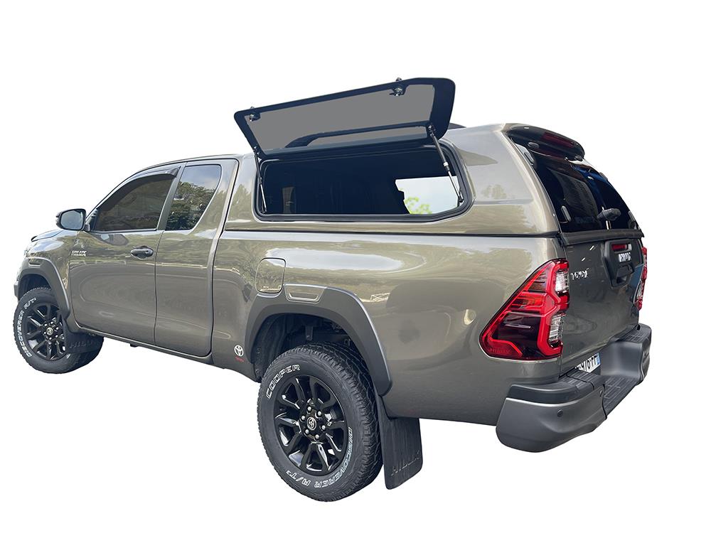 HARD TOP SLINE SV TOYOTA HILUX 2016+ DOUBLE CAB - AVEC VITRES LATERALES PAPILLON - GRIS 1D6