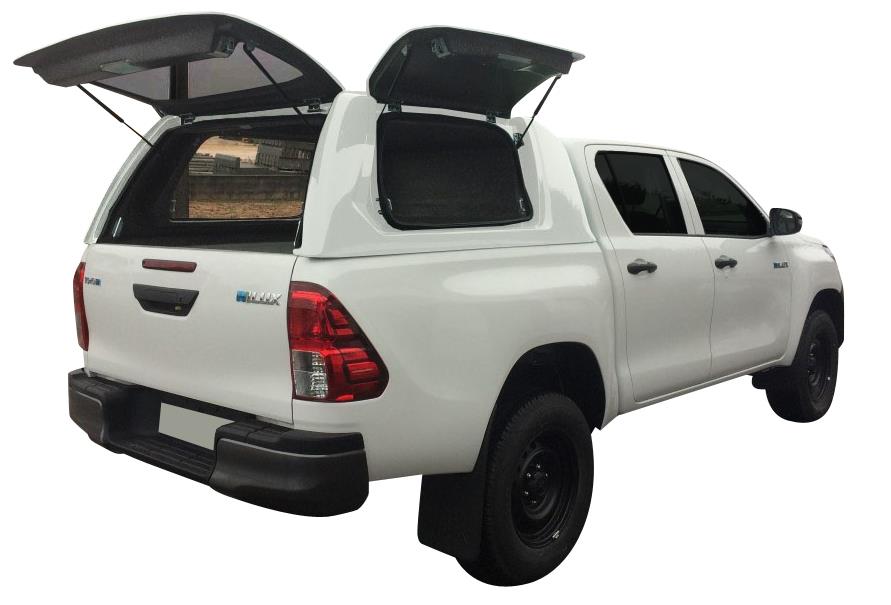 HARD TOP UTILITAIRE FB TOYOTA HILUX 2016+ EXTRA CAB AVEC PORTES LATERALES PAPILLON - BLANC 040